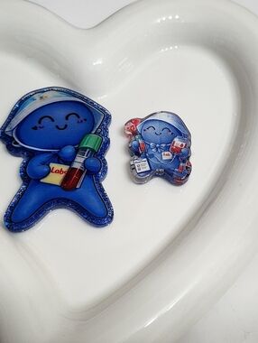 Lab Tech Flatback Focal Bead Phlebotomy Medical Nurse Glove Badge Beaded‎ Pen